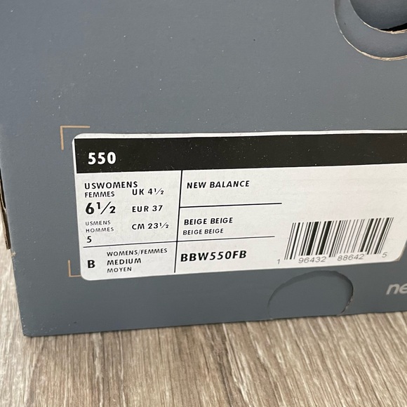 NIB New Balance 550 turtle dove beige green women’s 6.5 - Picture 9 of 9